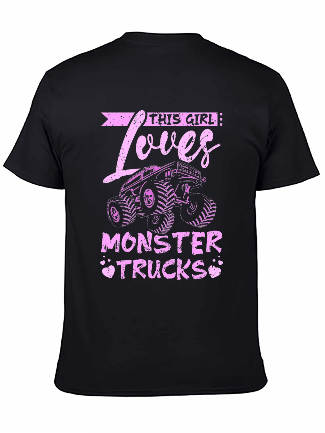 Black This Girl Loves Monster Trucks Black T-Shirt view 4