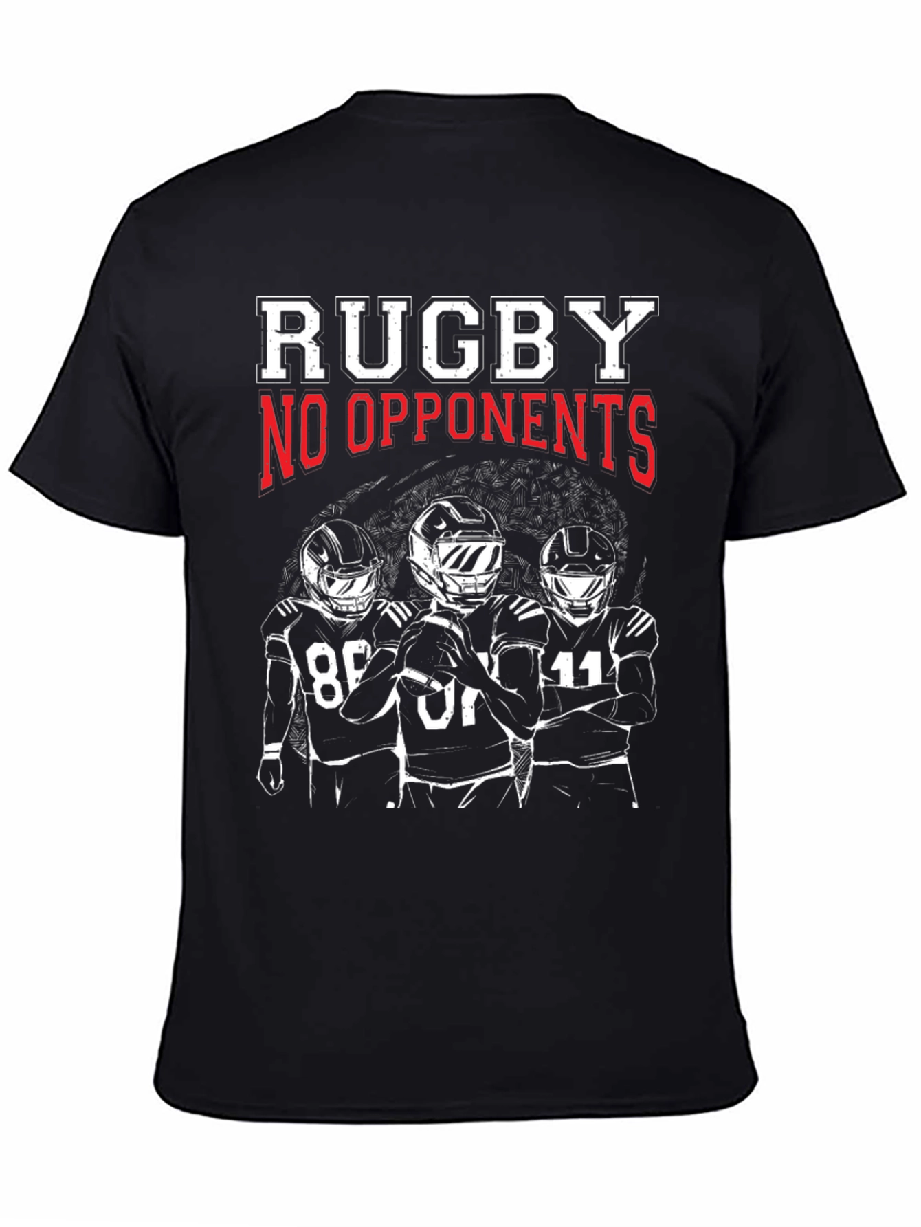 Black Rugby No Opponents Graphic Tee view 4