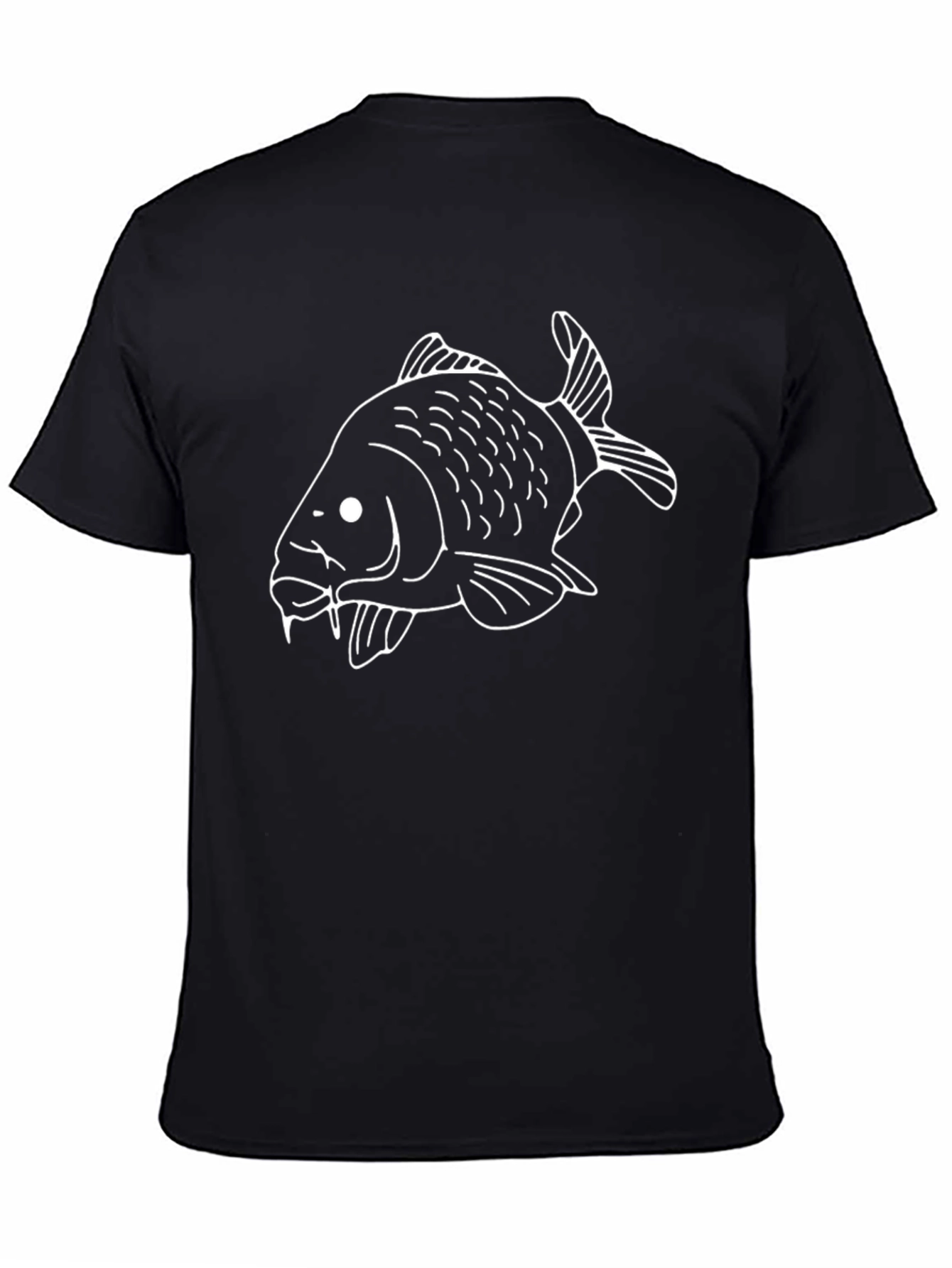 Black Black T-Shirt with Fish Graphic Print view 4
