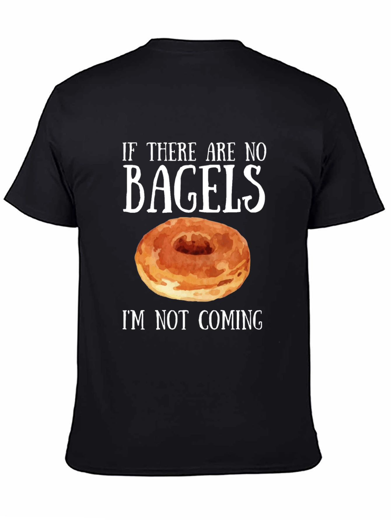 Black Funny Bagel Lover T-Shirt view 4