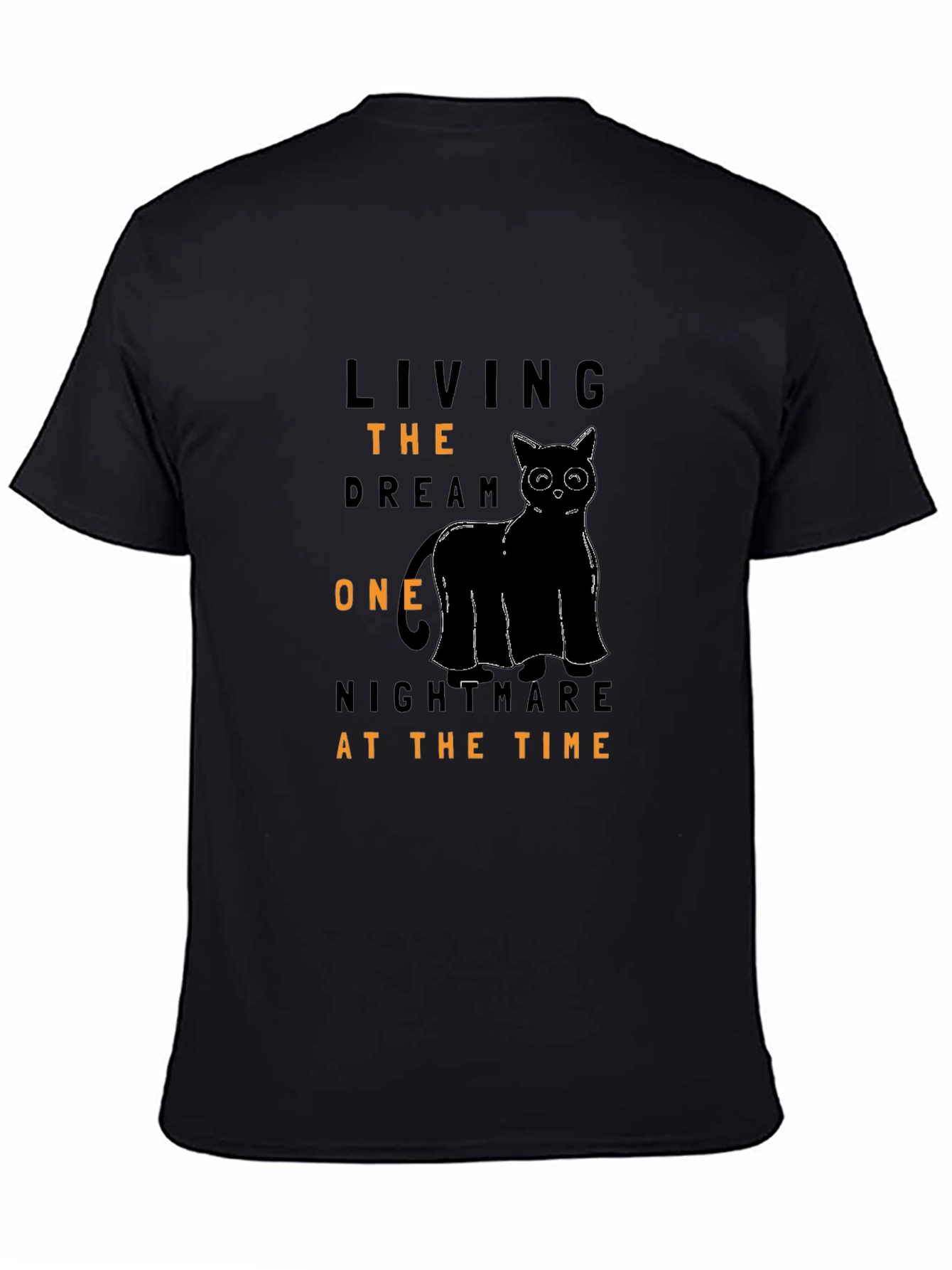 Black Living The Dream Black Cat Graphic Tee view 4