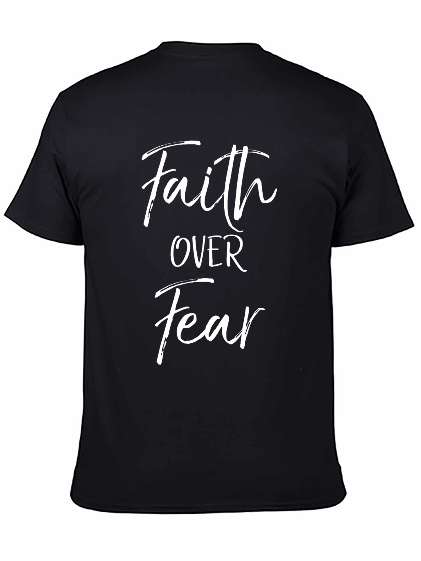 Black Faith Over Fear Black Graphic T-Shirt view 4