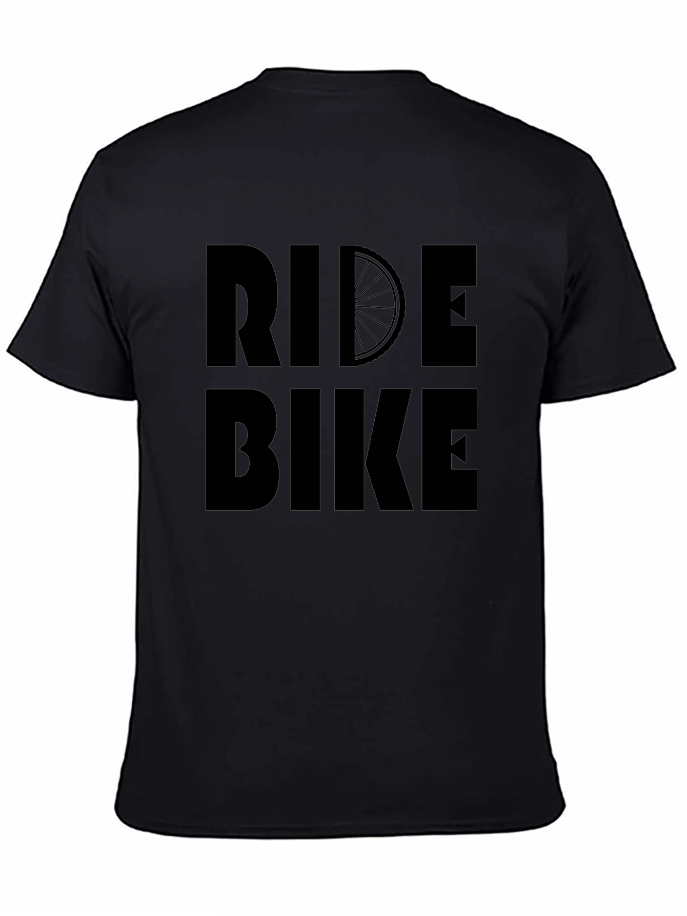 Black Ride Bike Graphic T-Shirt - Black Casual Tee view 4