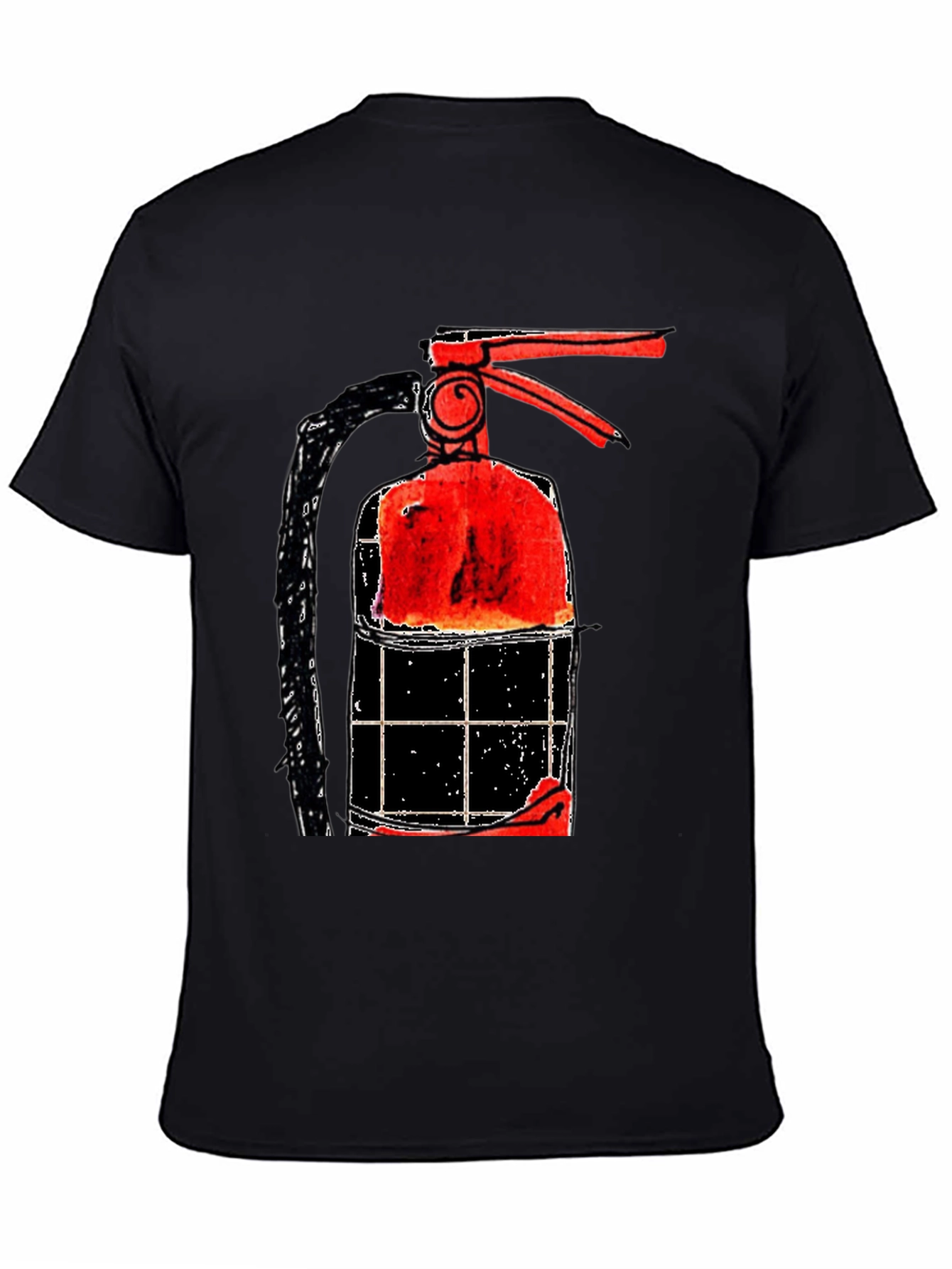 Black Fire Extinguisher Graphic Tee - Novelty Print view 4