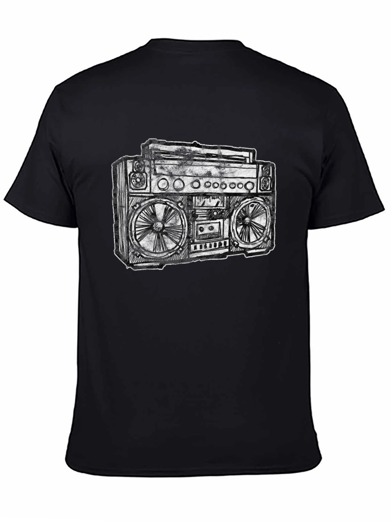 Black Retro Boombox Graphic T-Shirt - Black view 4