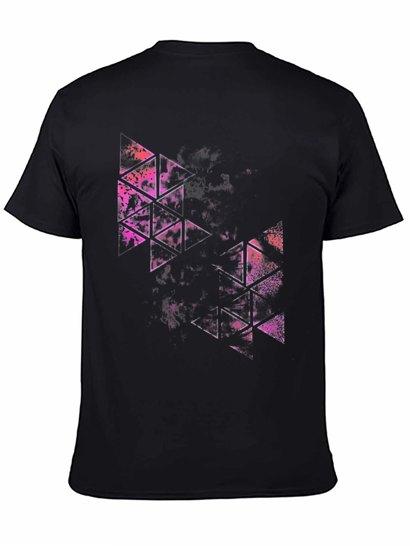 Black Abstract Triangle Graphic Tee - Modern Streetwear view 4