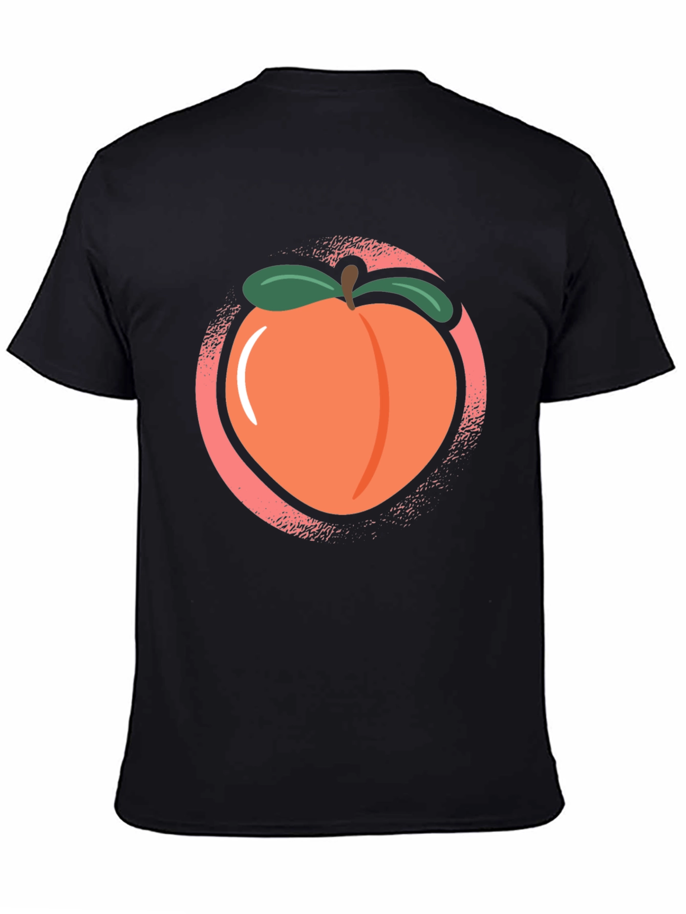 Black Peach Graphic Black Tee view 4