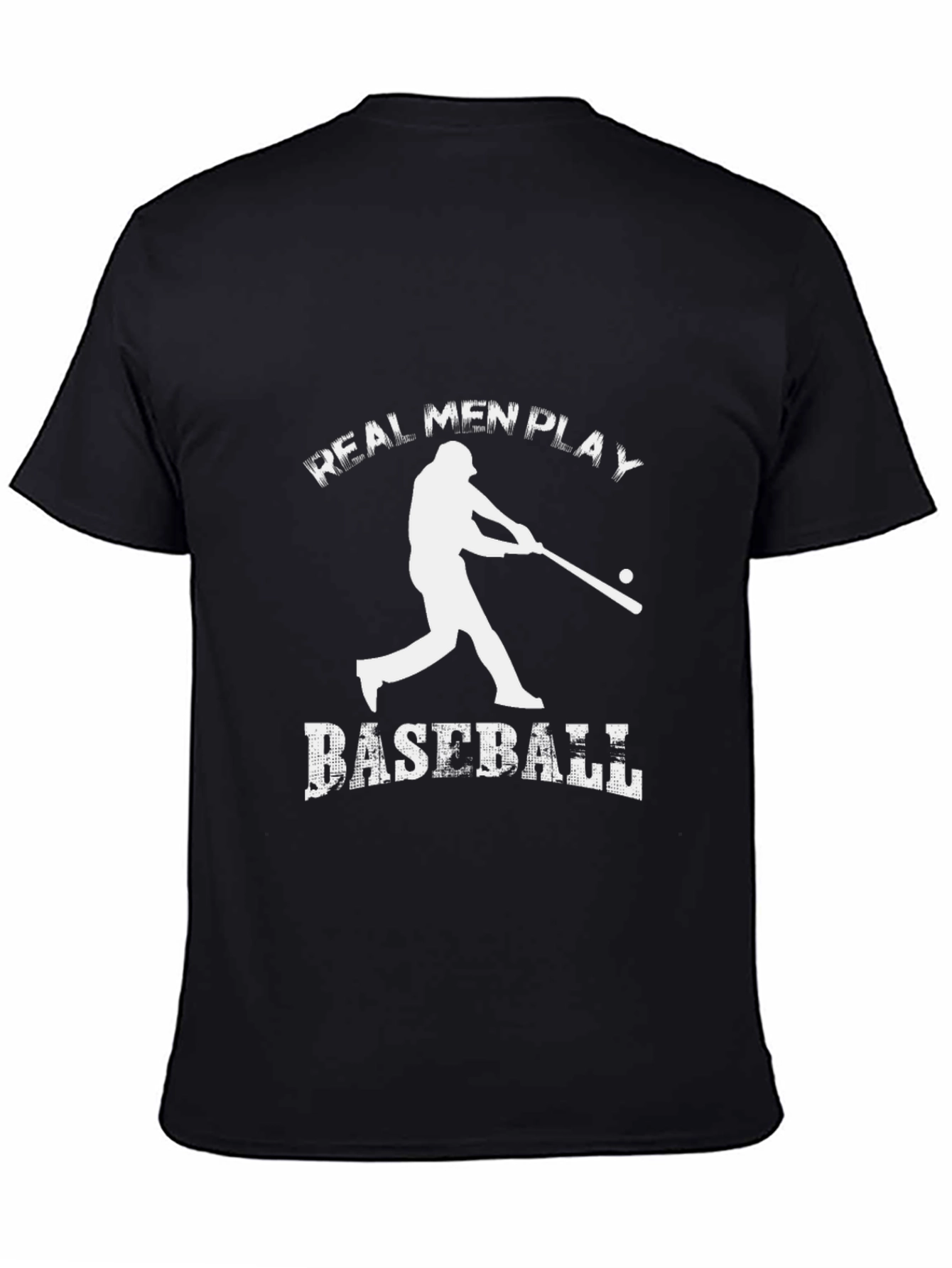 Black Real Men Play Baseball Graphic T-Shirt view 4