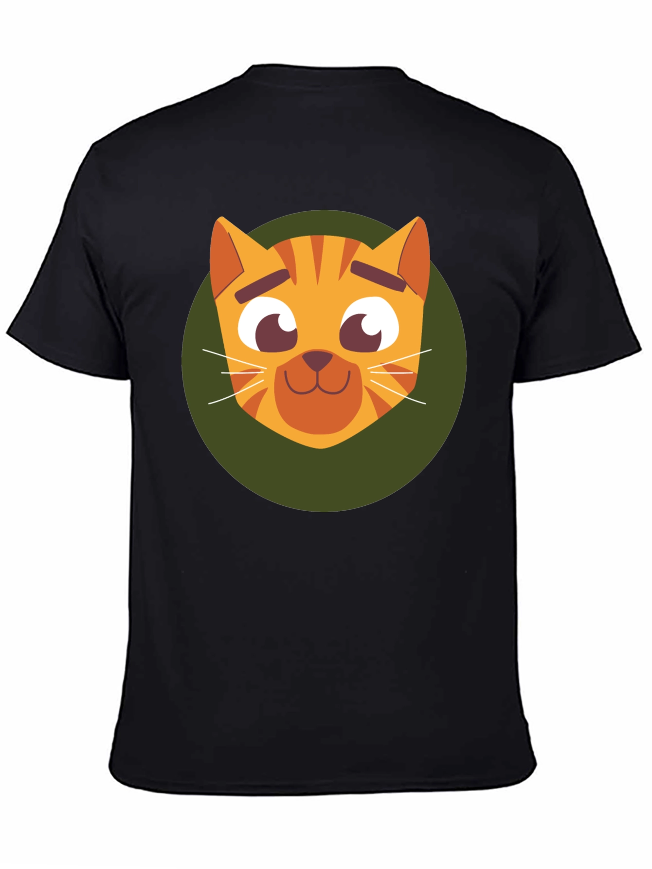 Black Cute Cartoon Cat Graphic T-Shirt - Soft Black Tee view 4