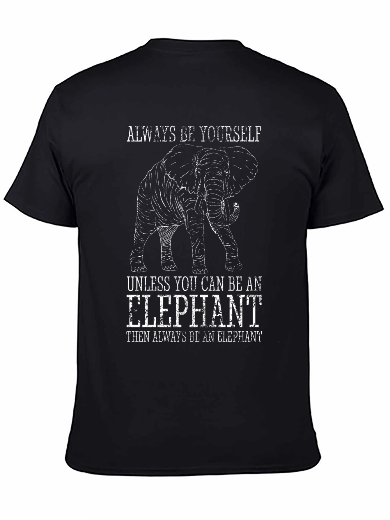 Black Be An Elephant Graphic Tee - Men's Black T-Shirt view 4
