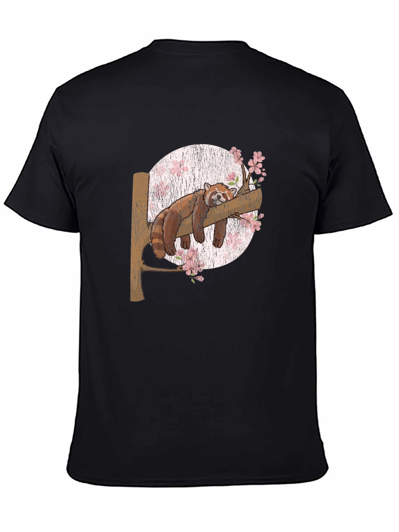 Black Red Panda Slumber T-Shirt: Unique Animal Graphic Tee view 4