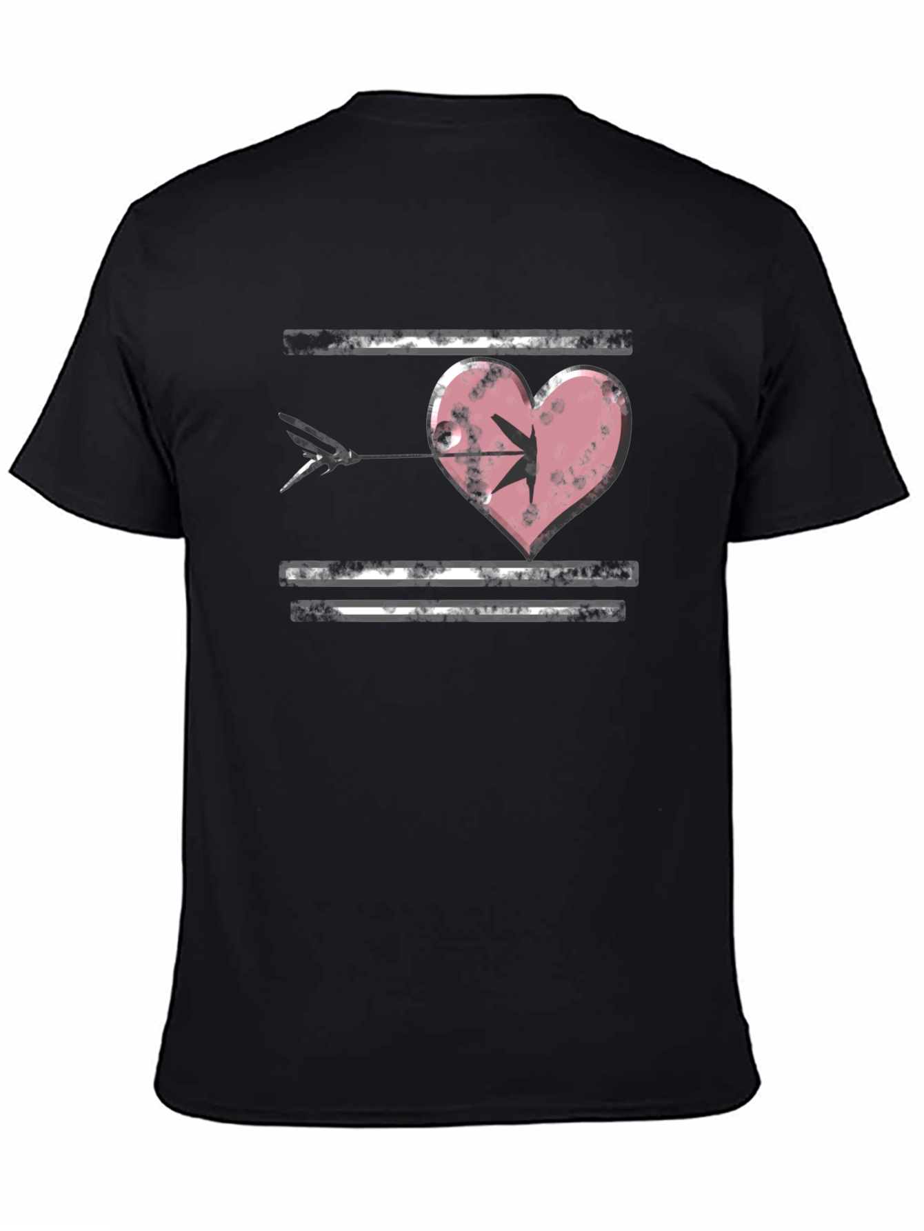 Black Heart Arrow T-Shirt - Grunge Style view 4