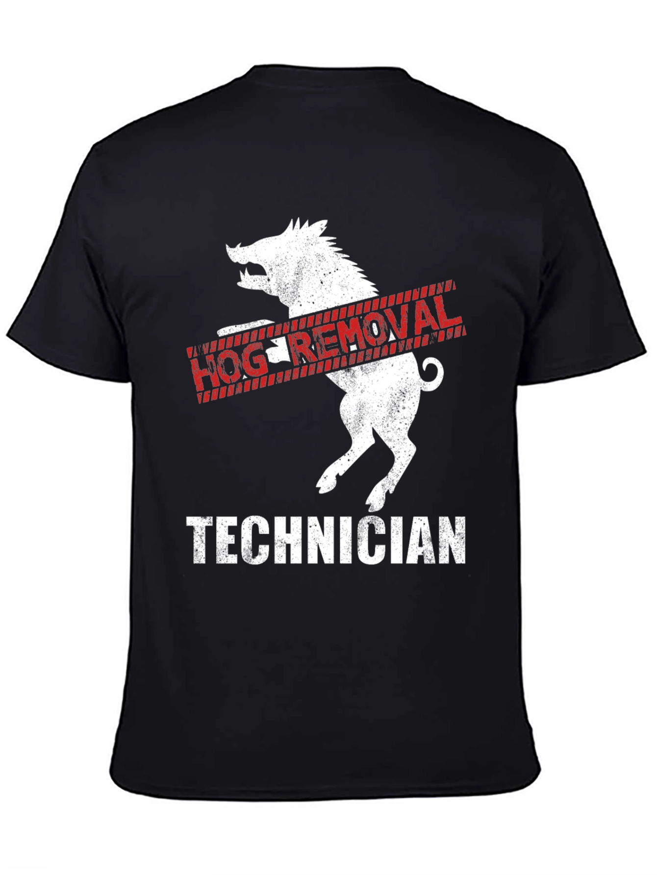 Black Hog Removal Technician Graphic Tee view 4