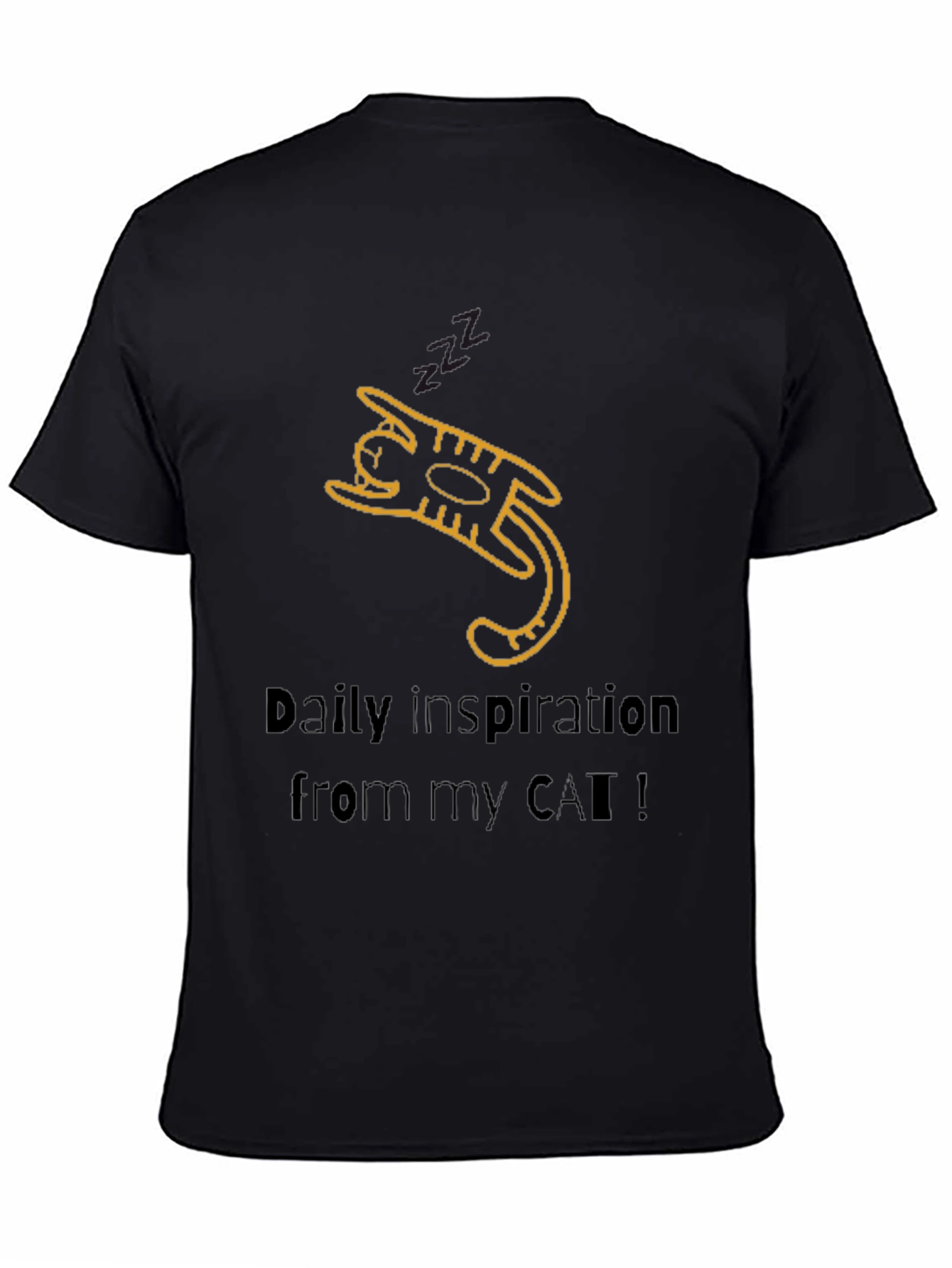 Black Daily Inspiration Cat T-Shirt view 4