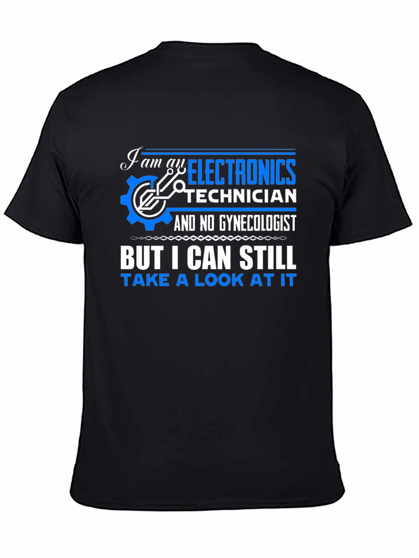 Black Electronics Technician T-Shirt view 4