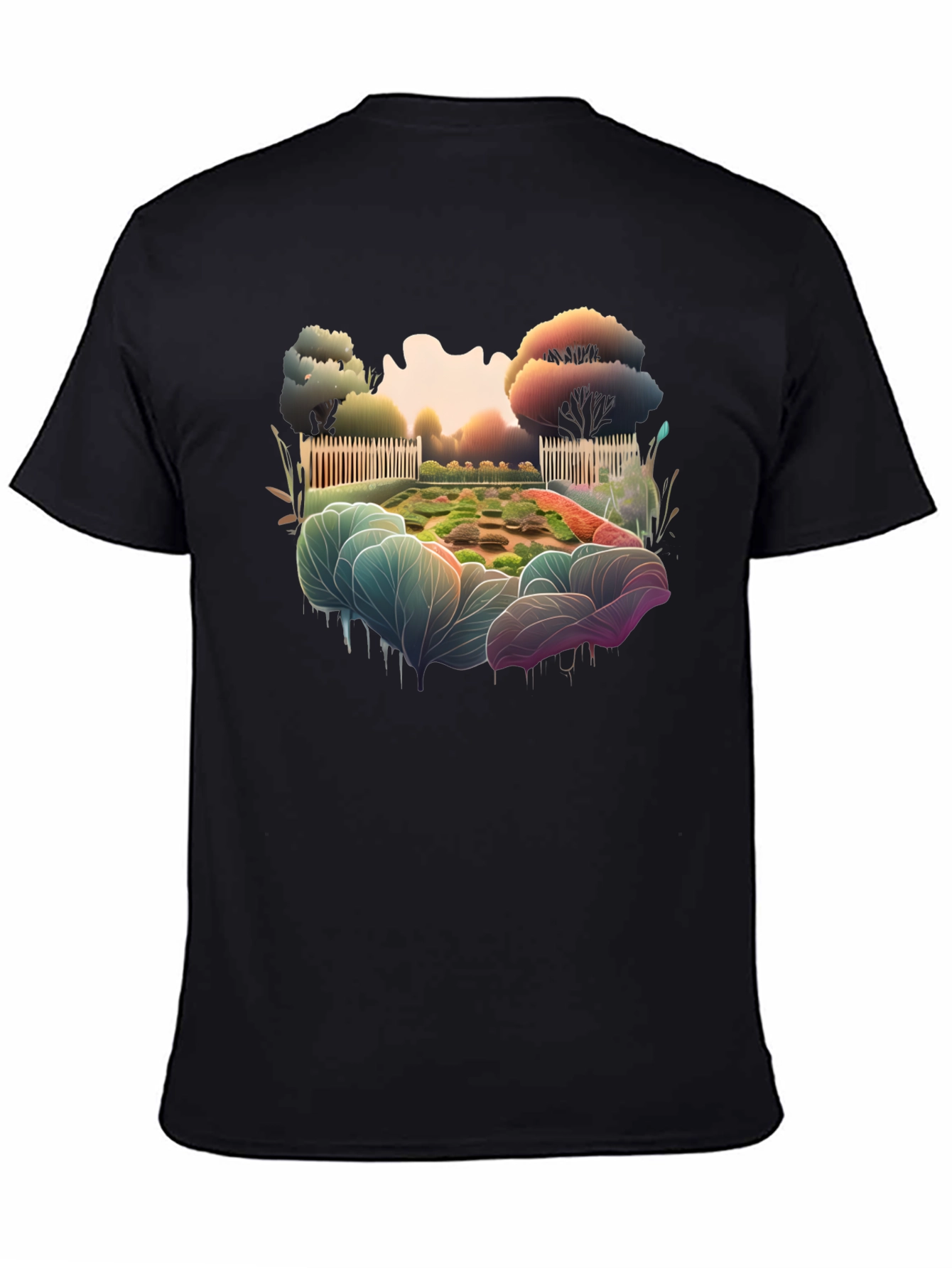 Garden Scene Graphic Tee - Black - 4