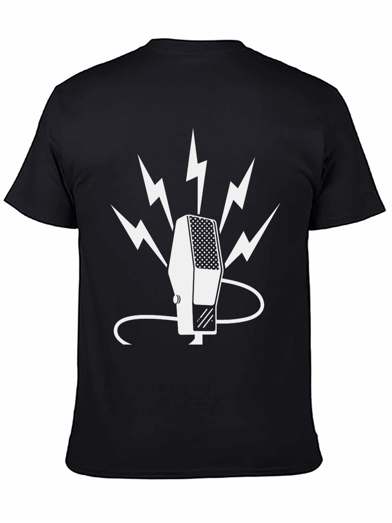 Black Retro Microphone Graphic Tee view 4