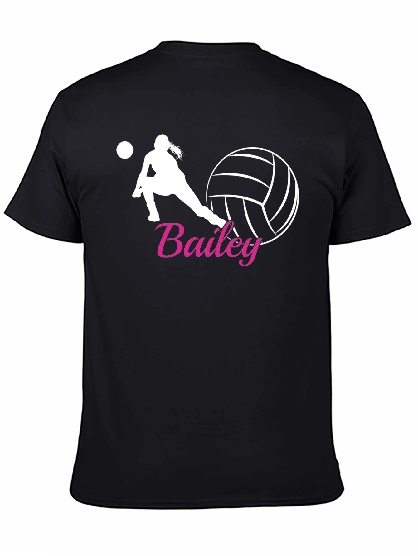 Volleyball Player Personalized Black T-Shirt - 4