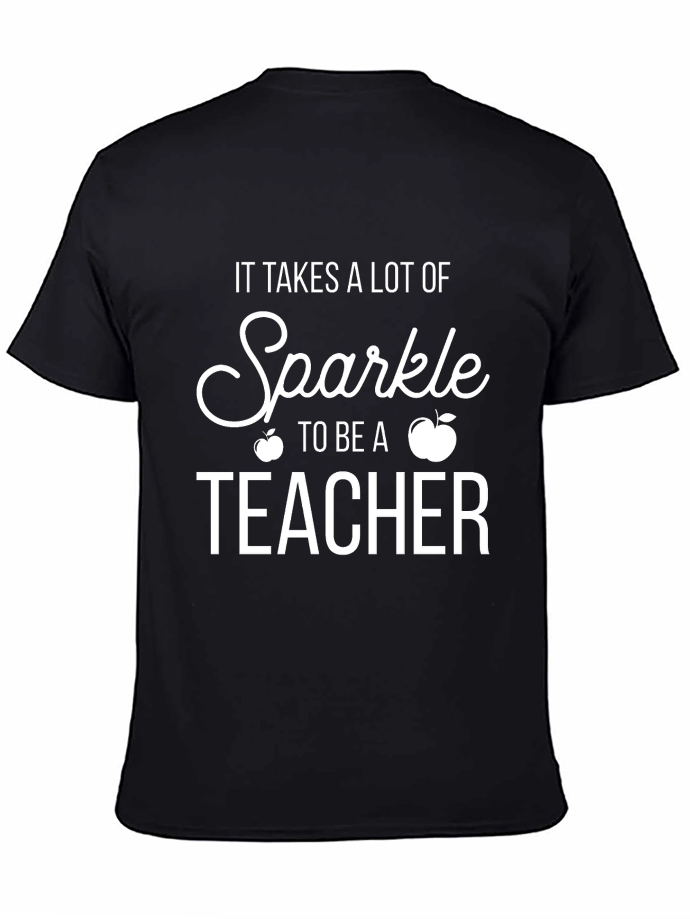 Black Sparkle Teacher T-Shirt - Unique Gift view 4