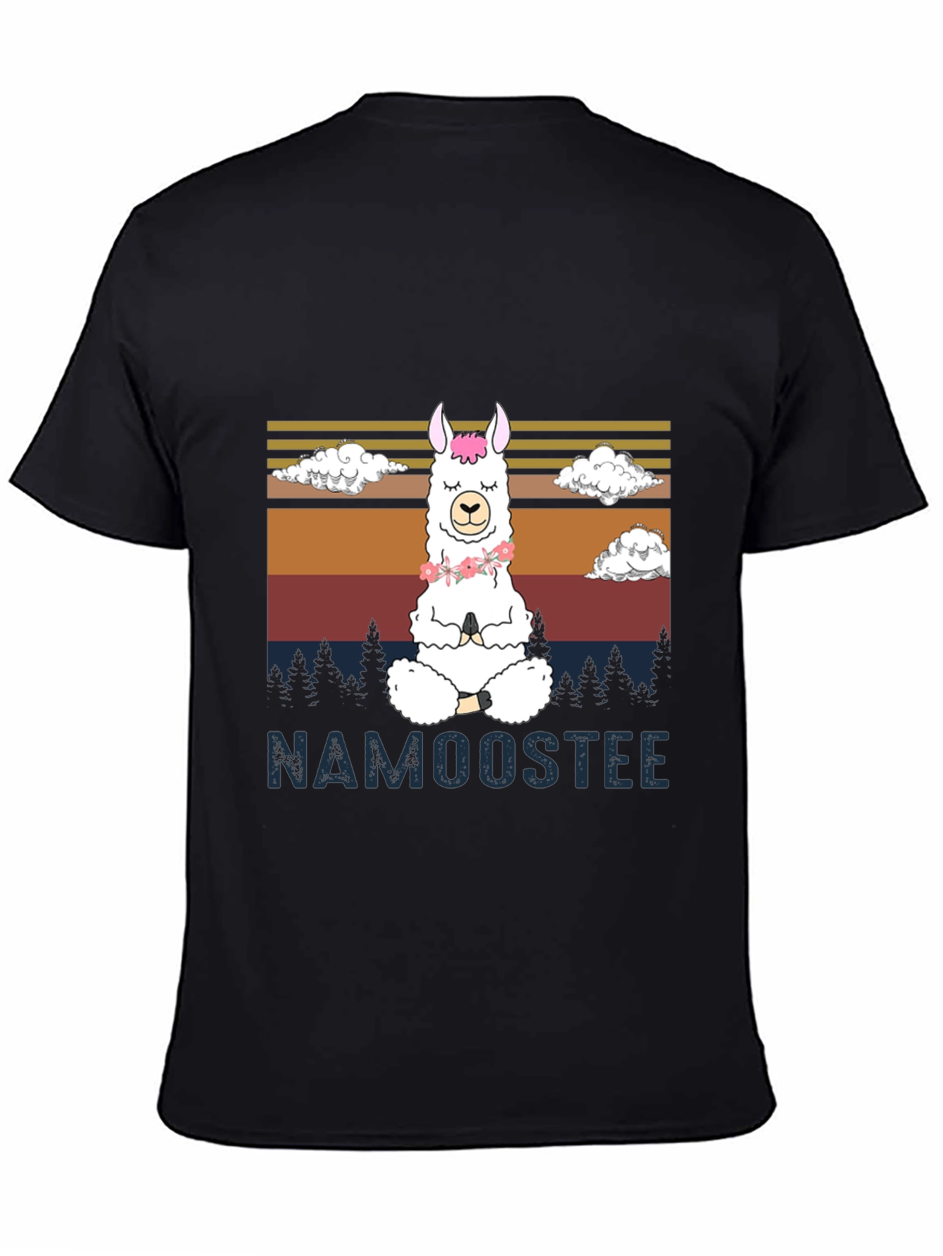 Black Namooostee Yoga Llama Tee view 4