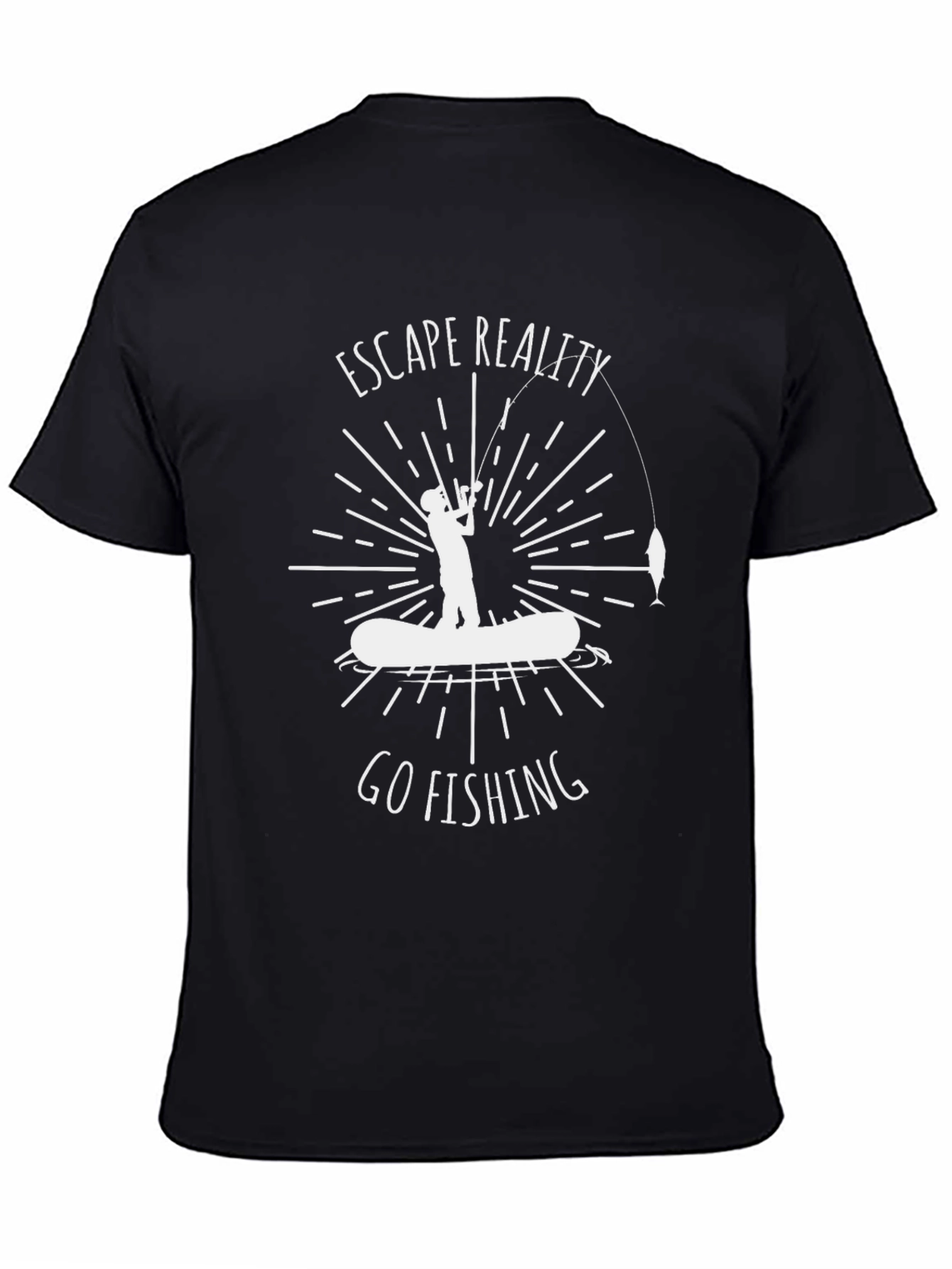 Black Escape Reality Fishing Graphic Tee view 4