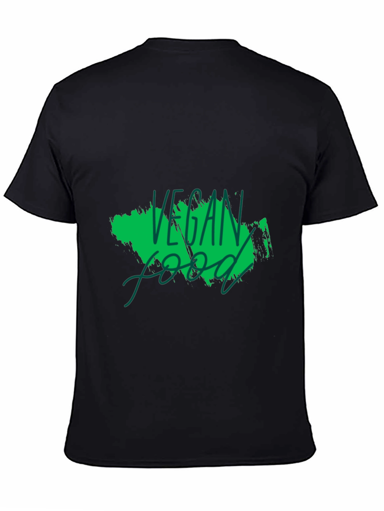 Black Vegan Food Graphic Black T-Shirt view 4