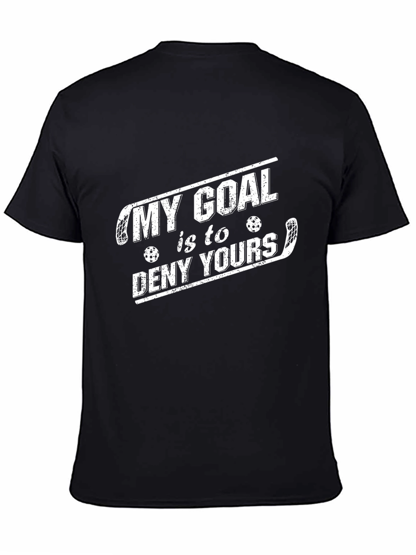 Black Funny Hockey Goal T-Shirt view 4