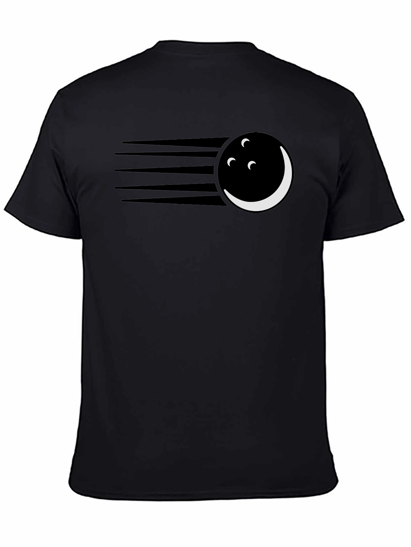 Black Striking Bowling Ball Graphic Tee - Cool and Unique view 4