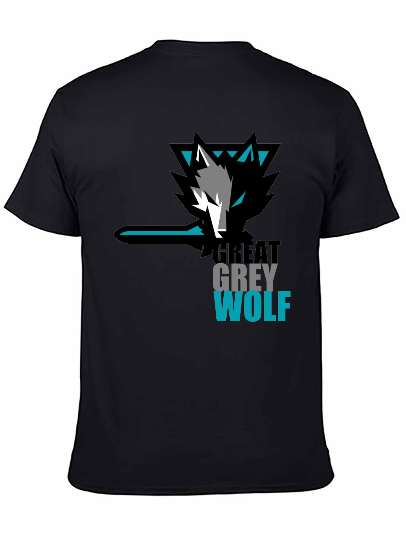 Black Great Grey Wolf Graphic T-Shirt view 4