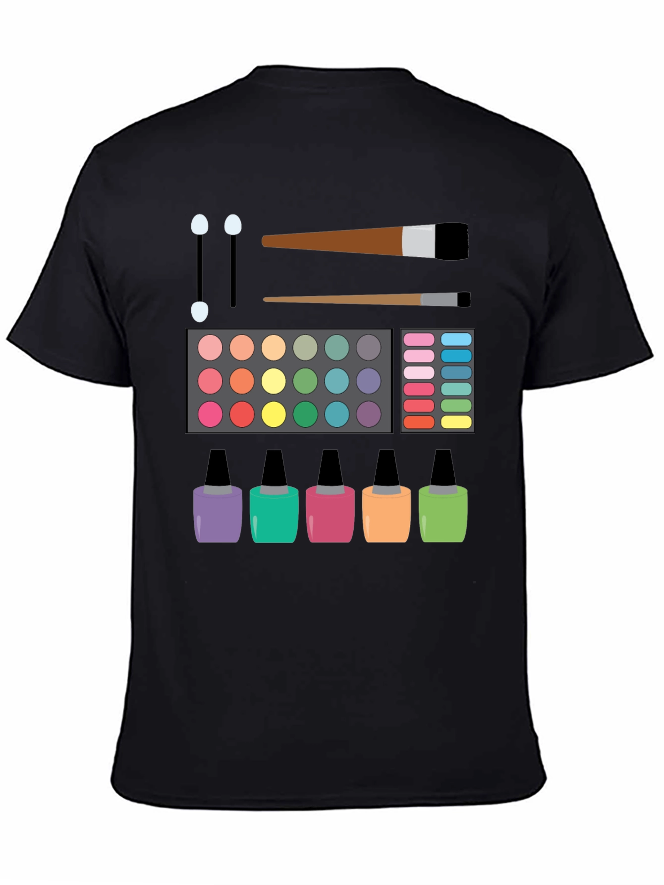 Black Makeup Artist T-Shirt | Cosmetic Lover Tee view 4