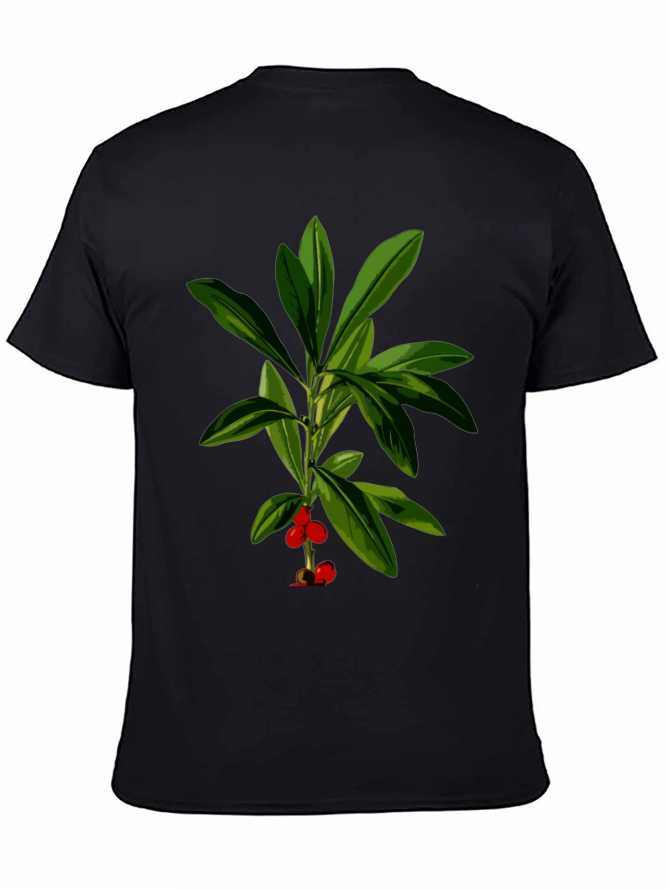 Black Botanical Print Black T-Shirt view 4