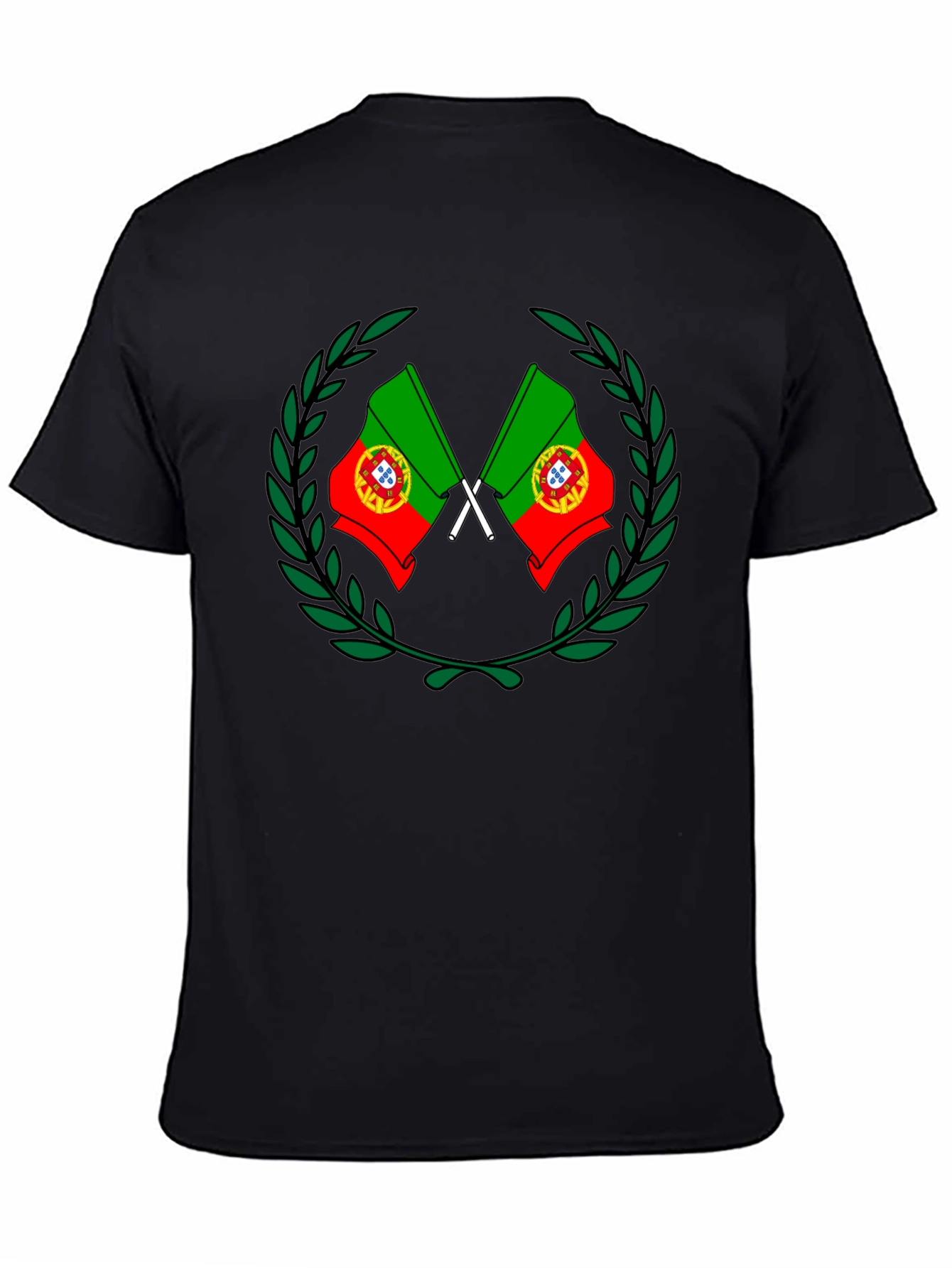 Portugal Flag Laurel Wreath Graphic Tee - 4