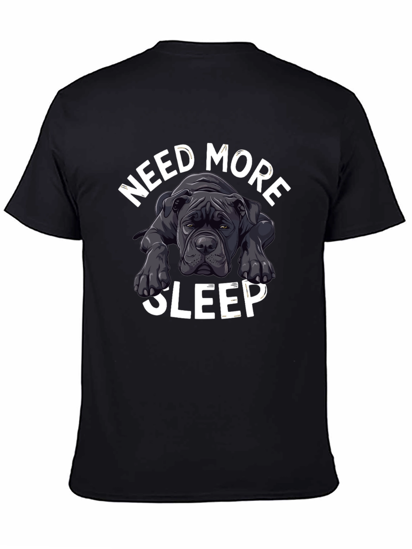 Black Need More Sleep Dog T-Shirt view 4