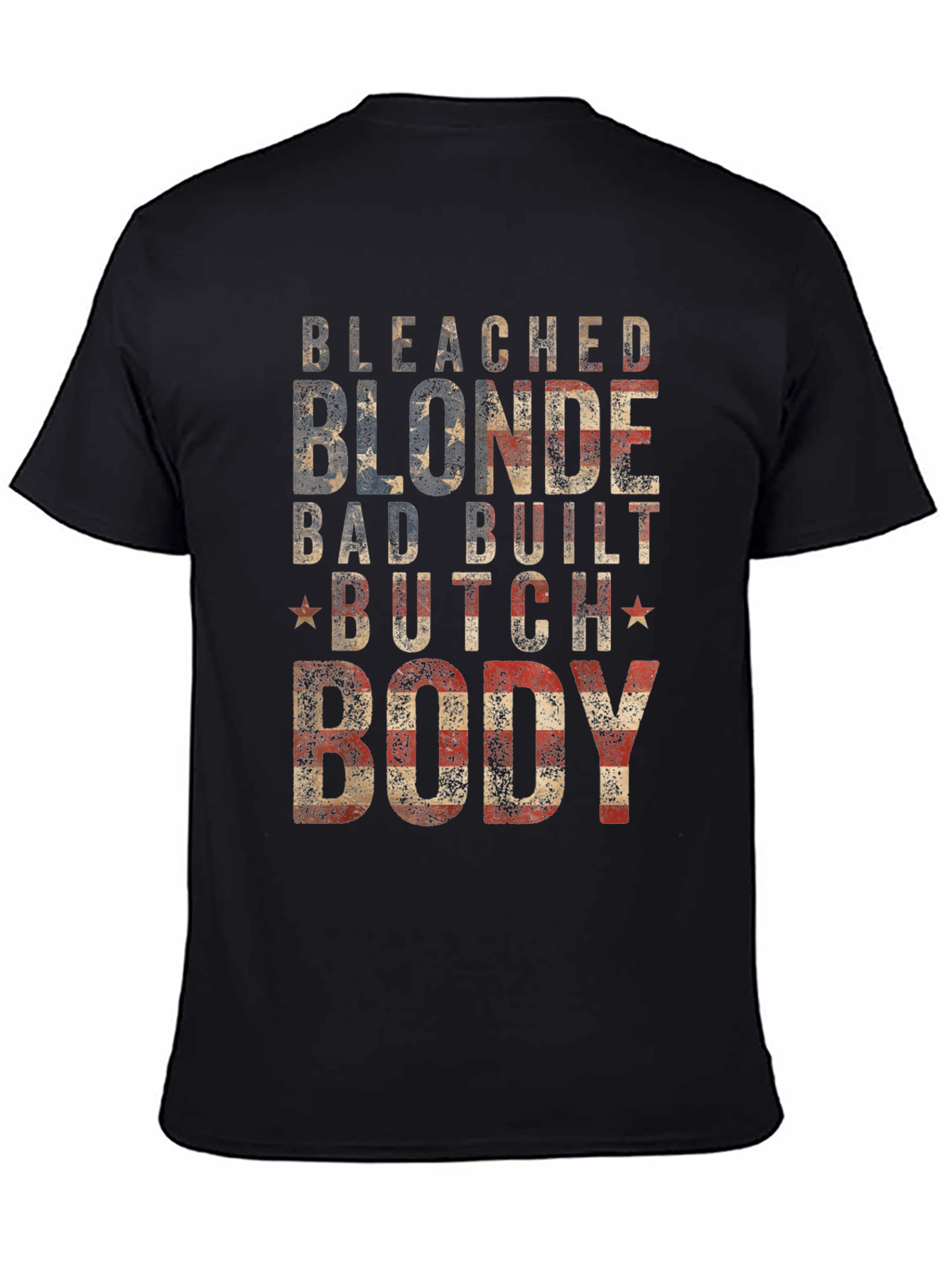 Black Bleached Blonde Body Graphic Tee - Patriotic USA T-Shirt view 4