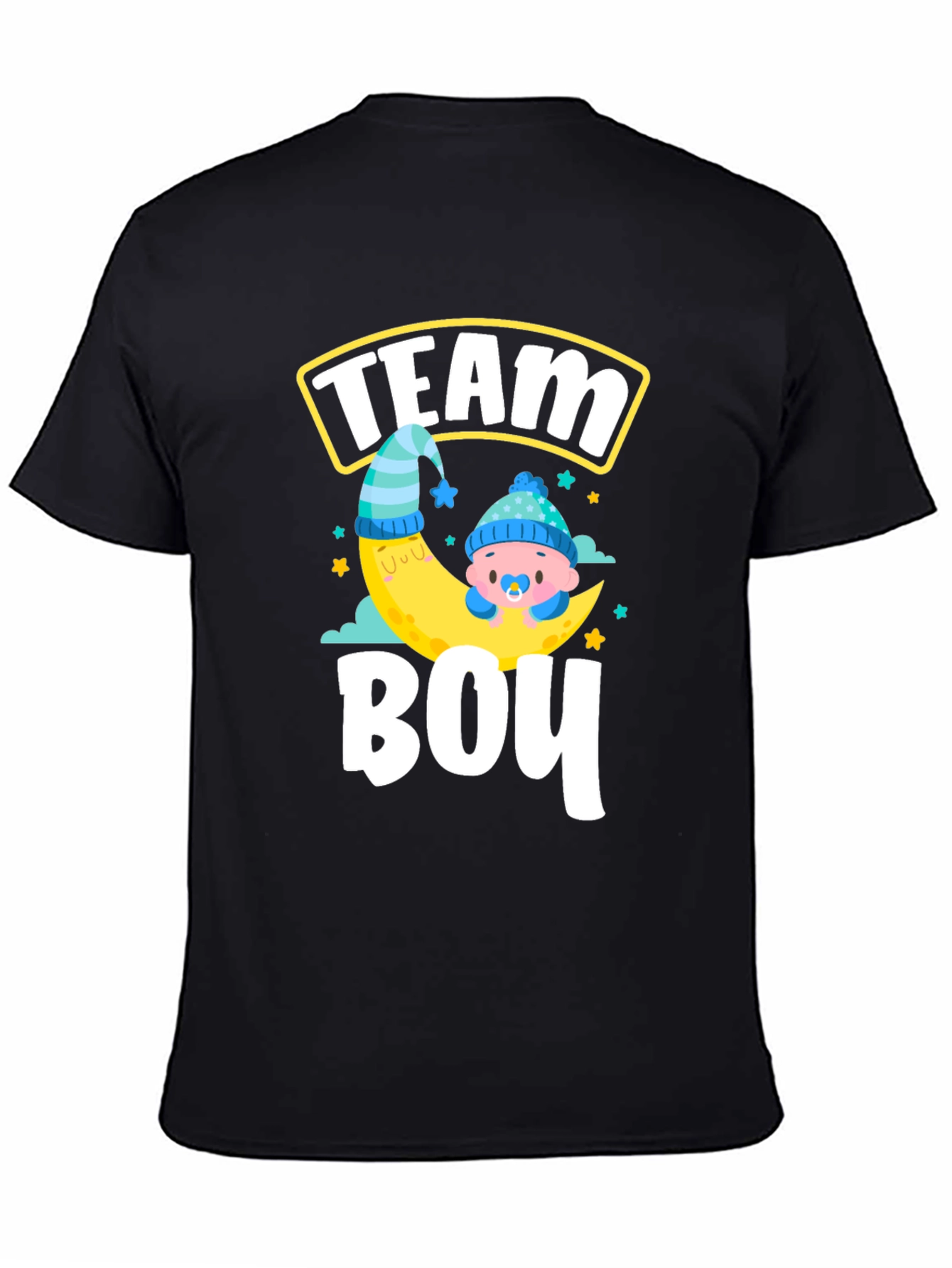 Black Team Boy Gender Reveal T-Shirt view 4