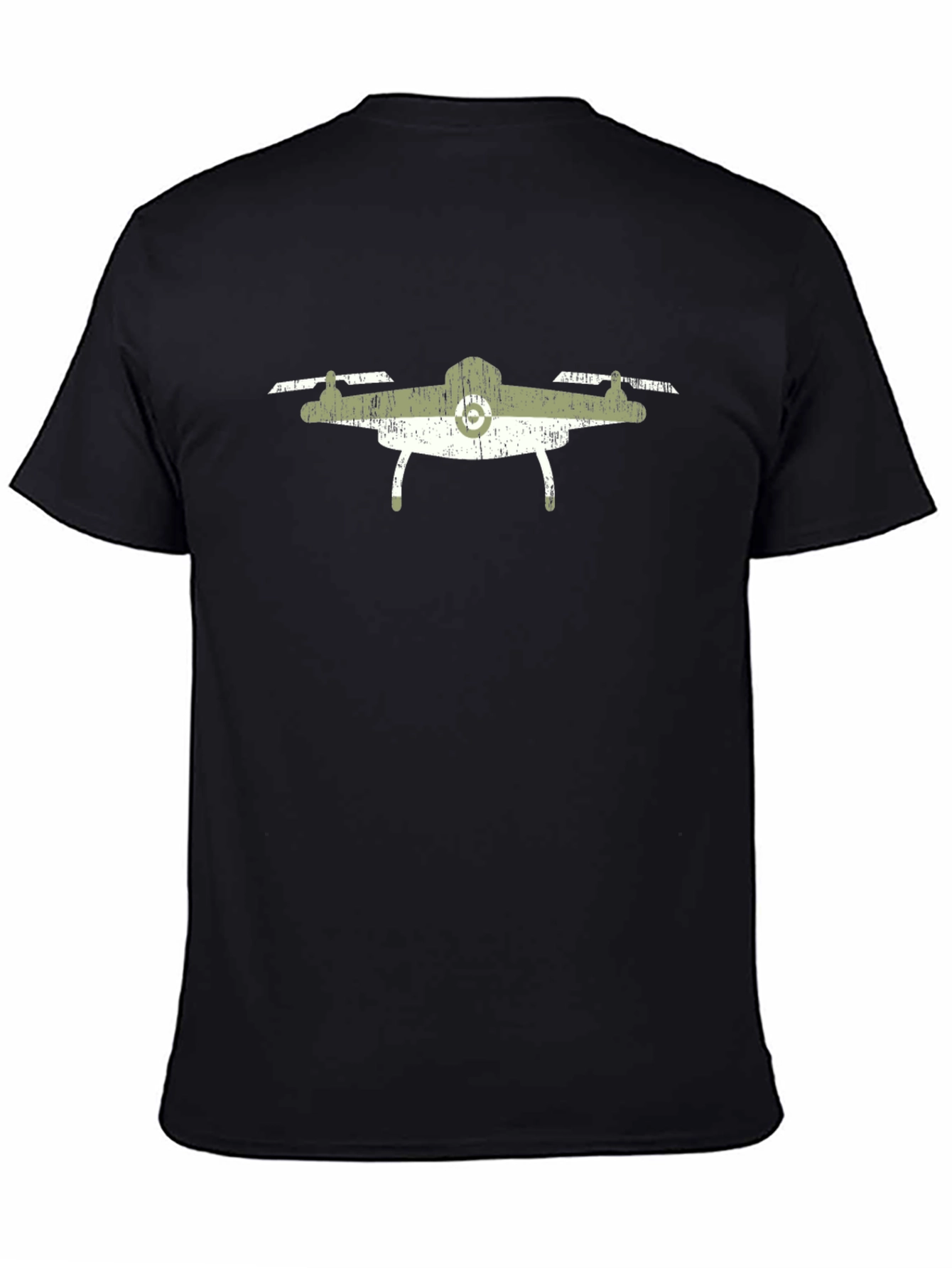Black Drone Graphic T-Shirt - Black Cotton Tee view 4