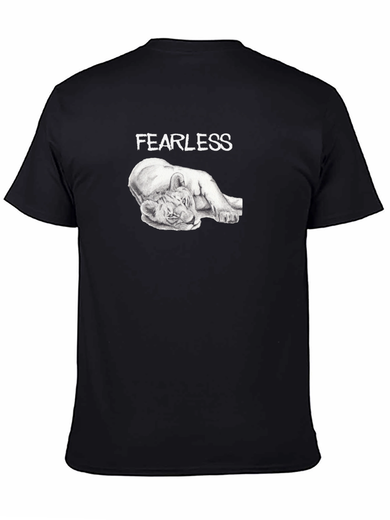 Black Fearless Lion Graphic T-Shirt - Premium Comfort Fit view 4