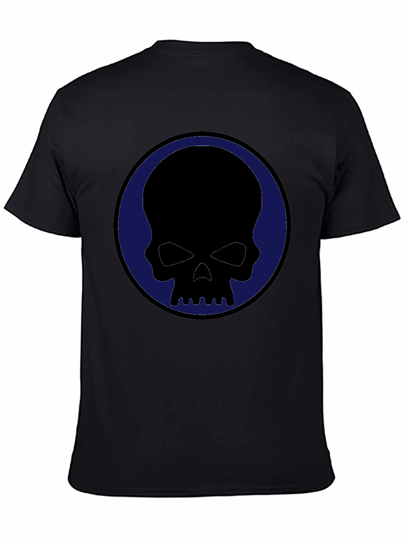 Black Skull Graphic Tee - Black Crew Neck Casual Shirt view 4