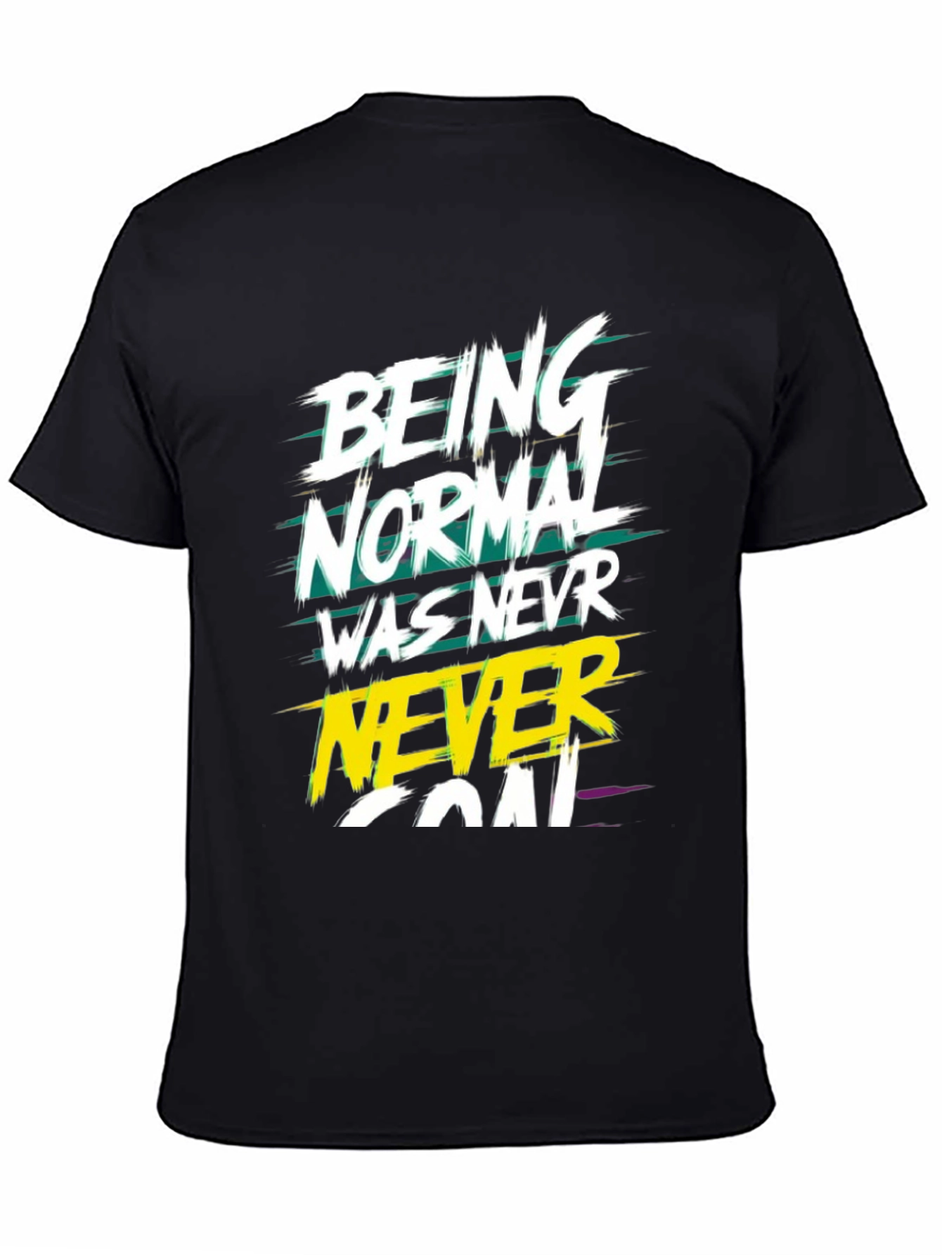 Black Being Normal Graphic T-Shirt - Black Tee view 4