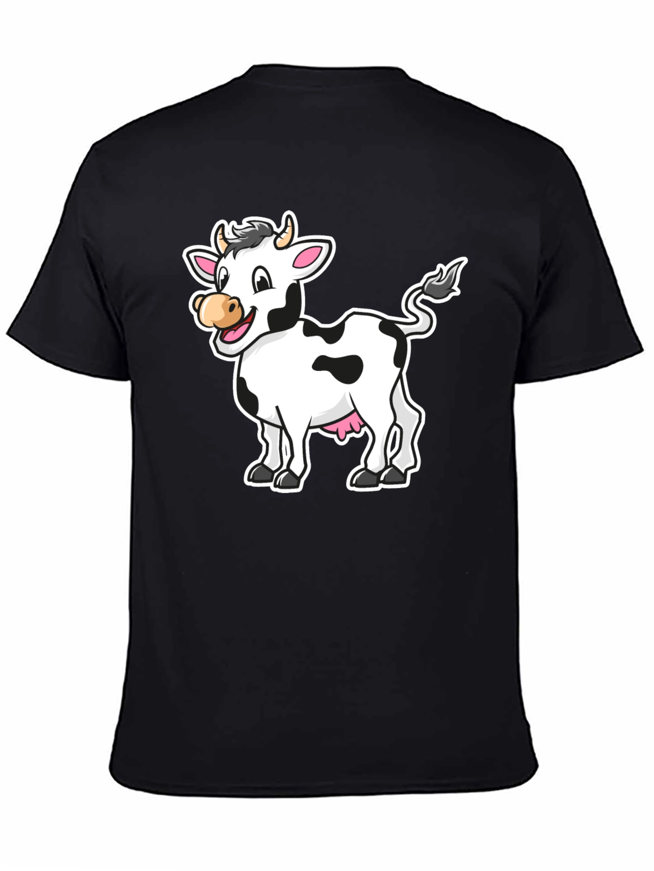 Black Cow Graphic Print Black T-Shirt view 4
