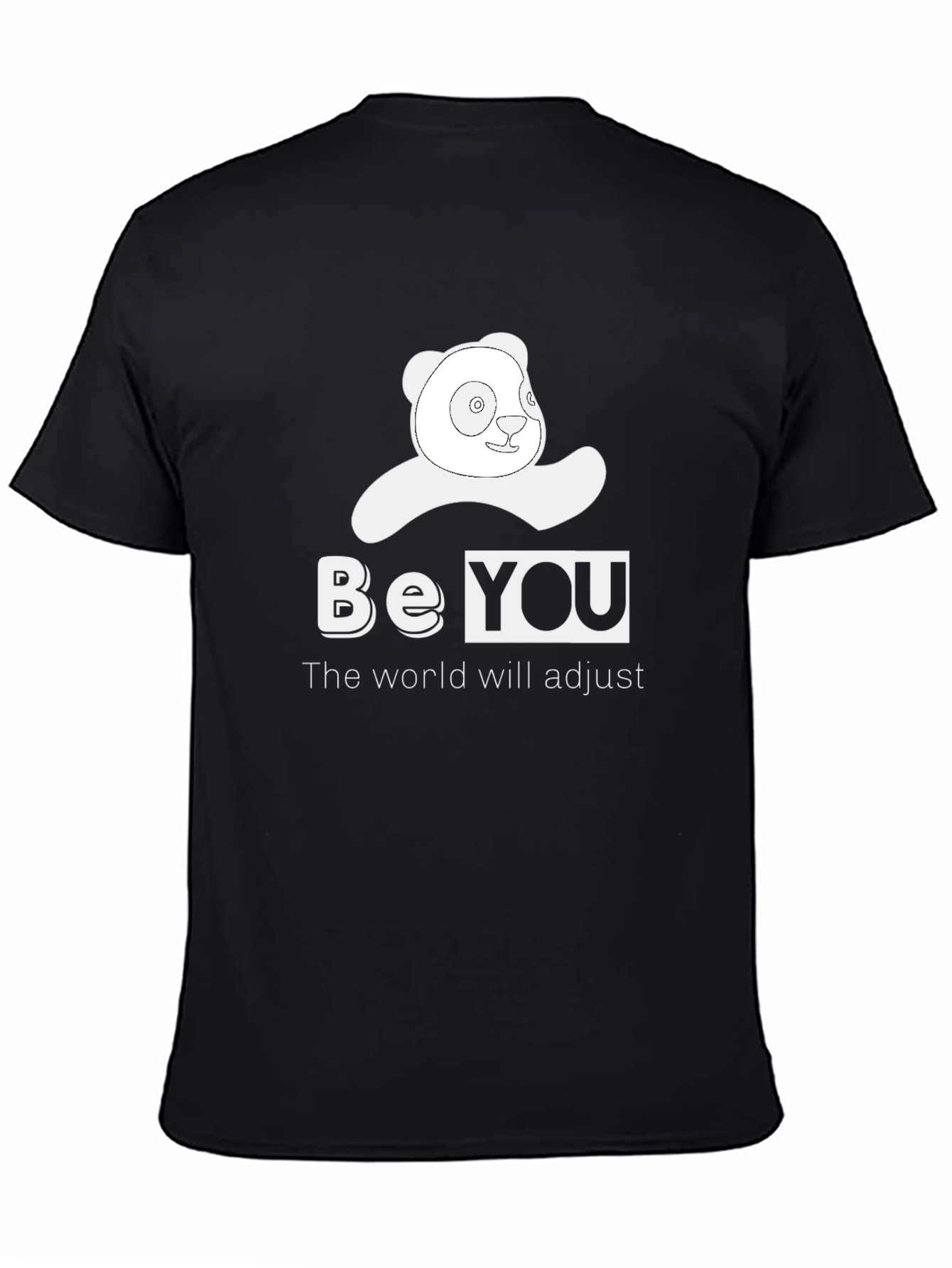 Black Be You Panda T-Shirt - Black Casual Tee view 4