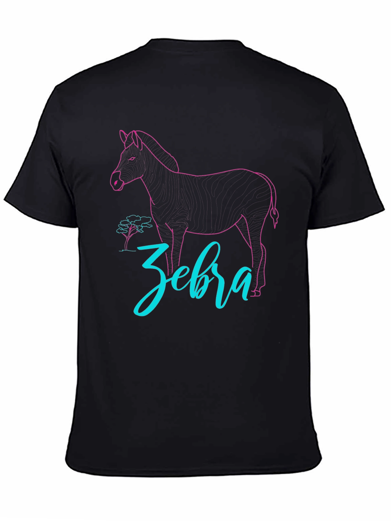 Black Zebra Graphic Tee - Cool Animal Design view 4