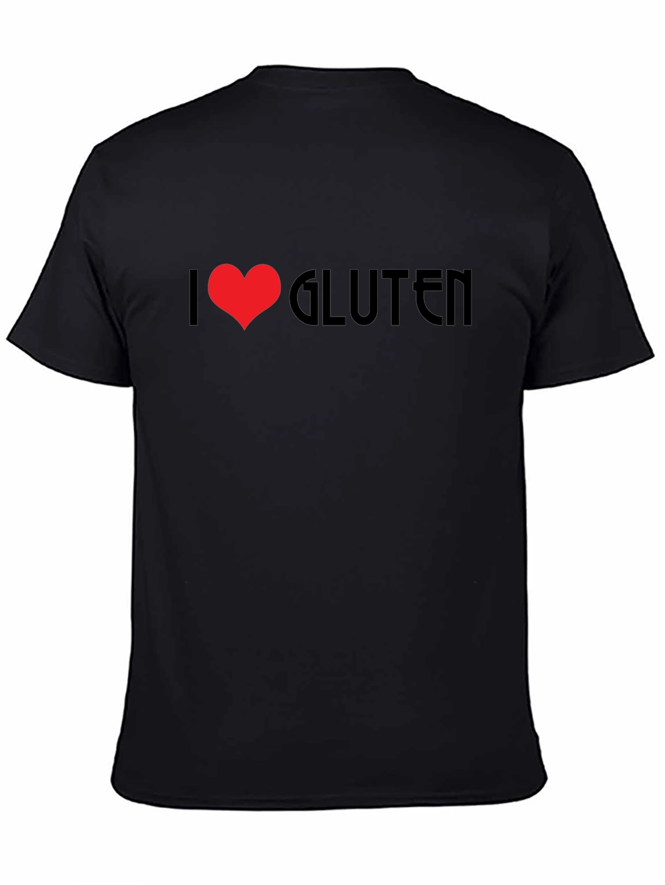 Black I Heart Gluten Black T-Shirt Novelty Graphic Tee view 4