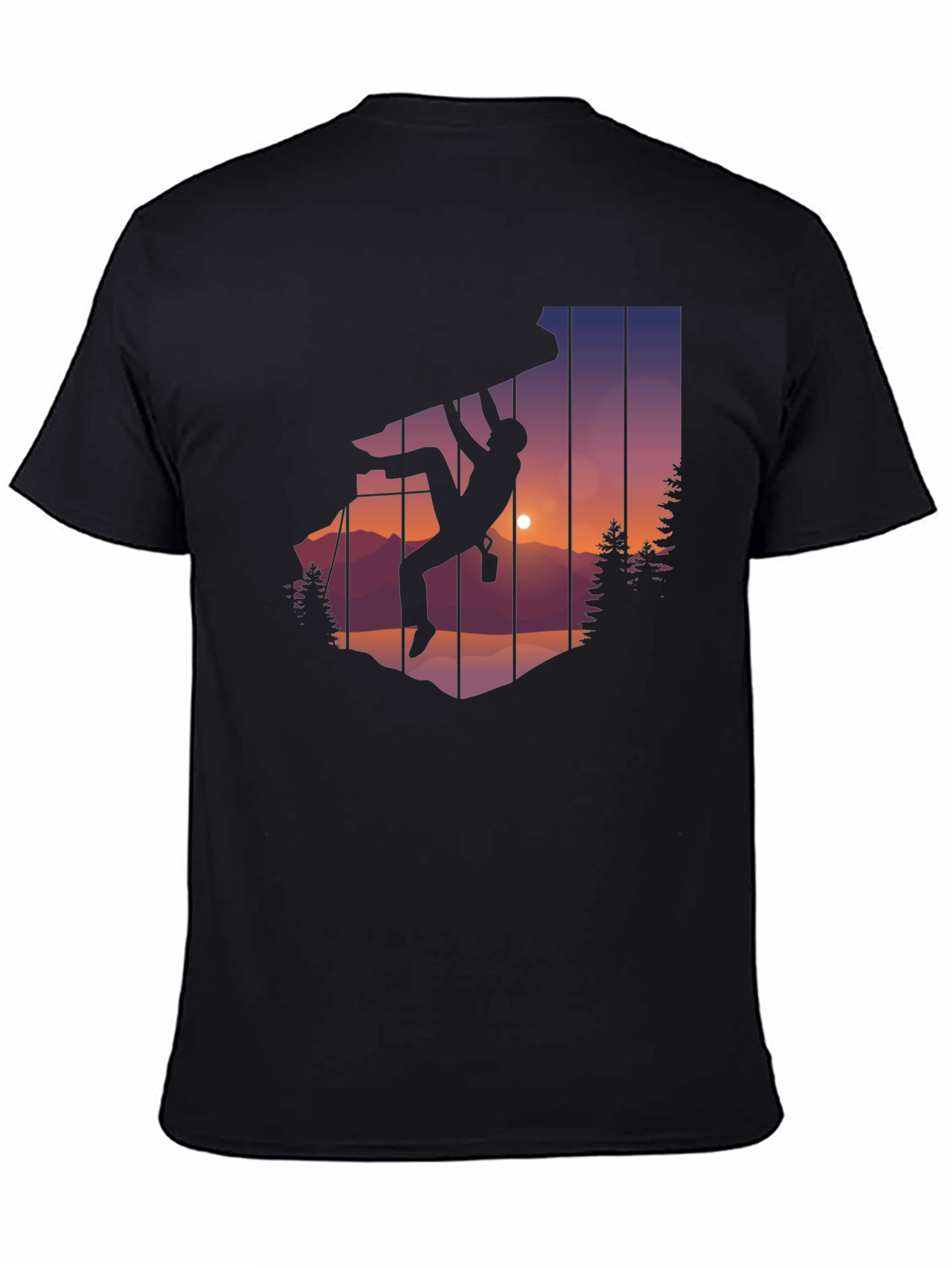 Black Climbing Silhouette Graphic Tee - Adventure T-Shirt view 4