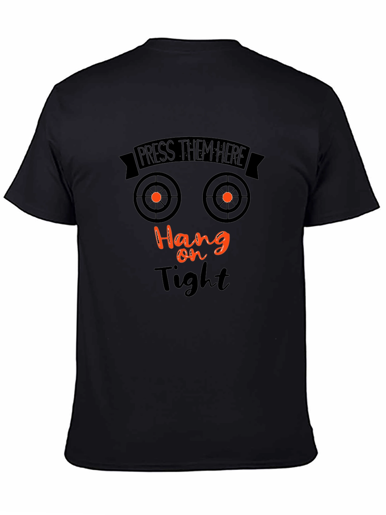 Black Press Them Here T-Shirt - Funny Graphic Tee view 4