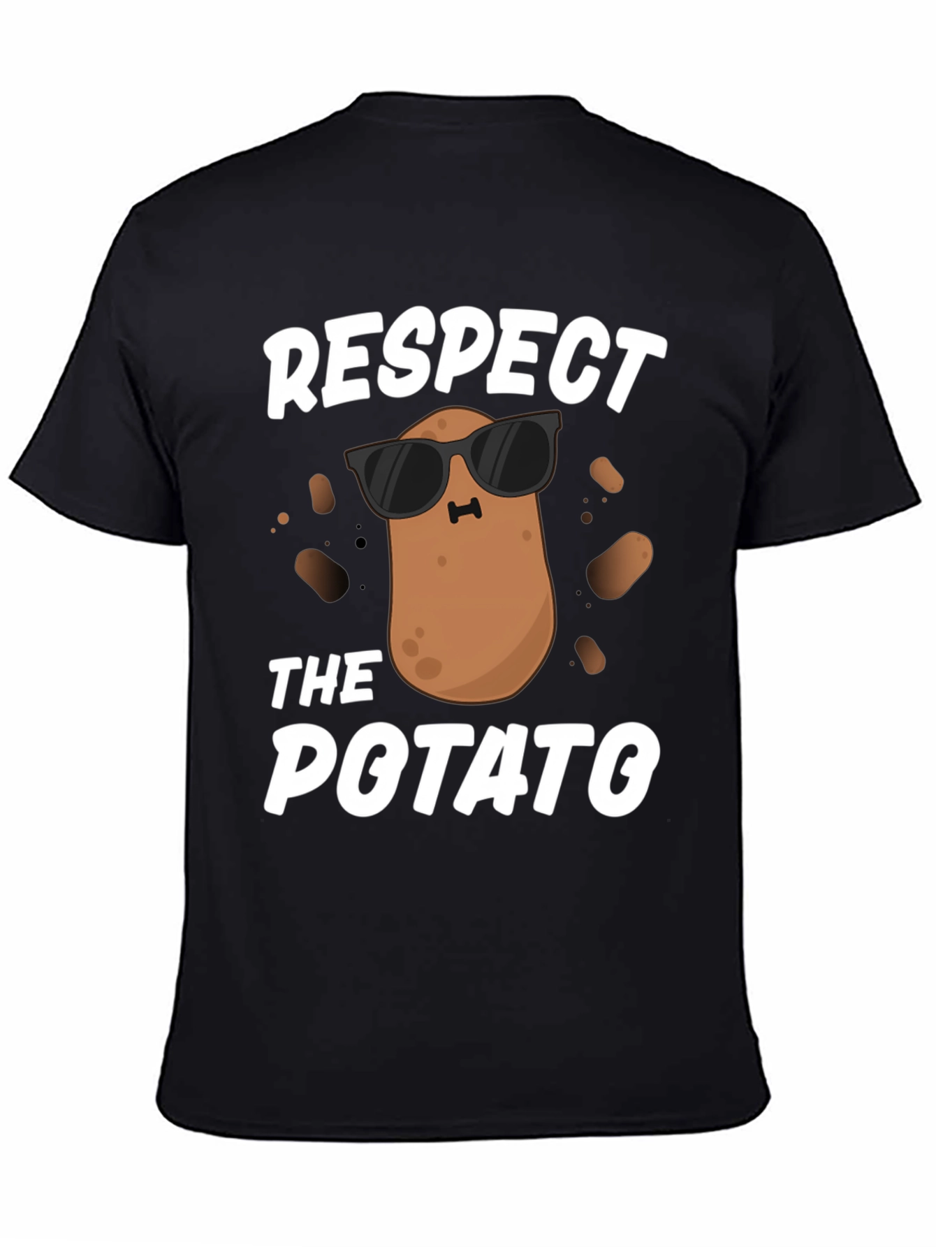 Black Respect the Potato Graphic Tee view 4