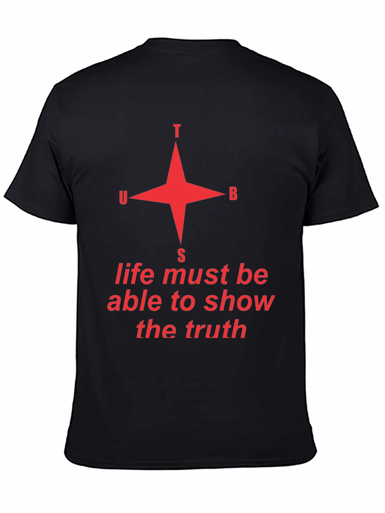 Black Truth Compass Graphic Tee - Unisex Black T-Shirt view 4