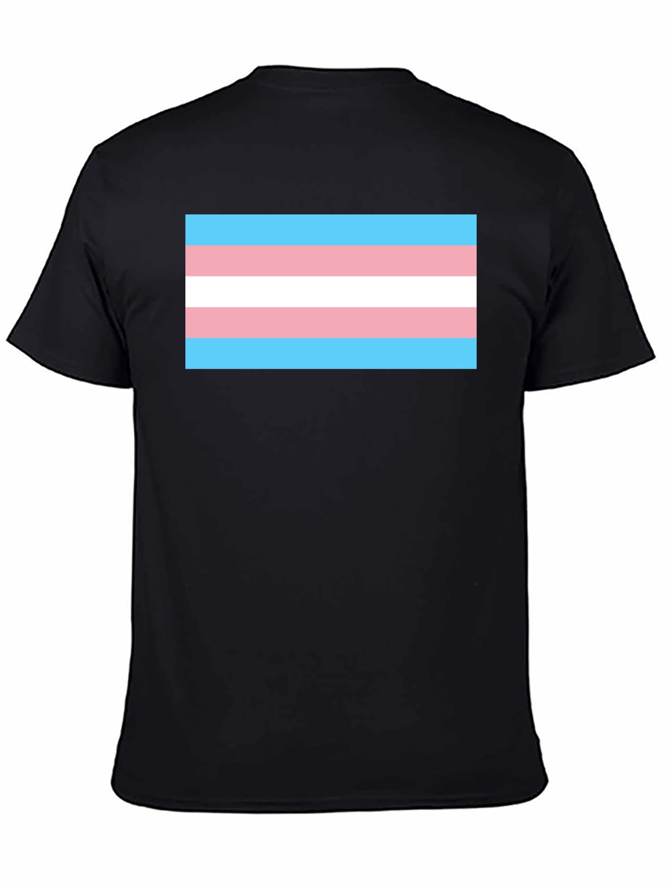 Black Transgender Pride Flag T-Shirt - Black Tee view 4