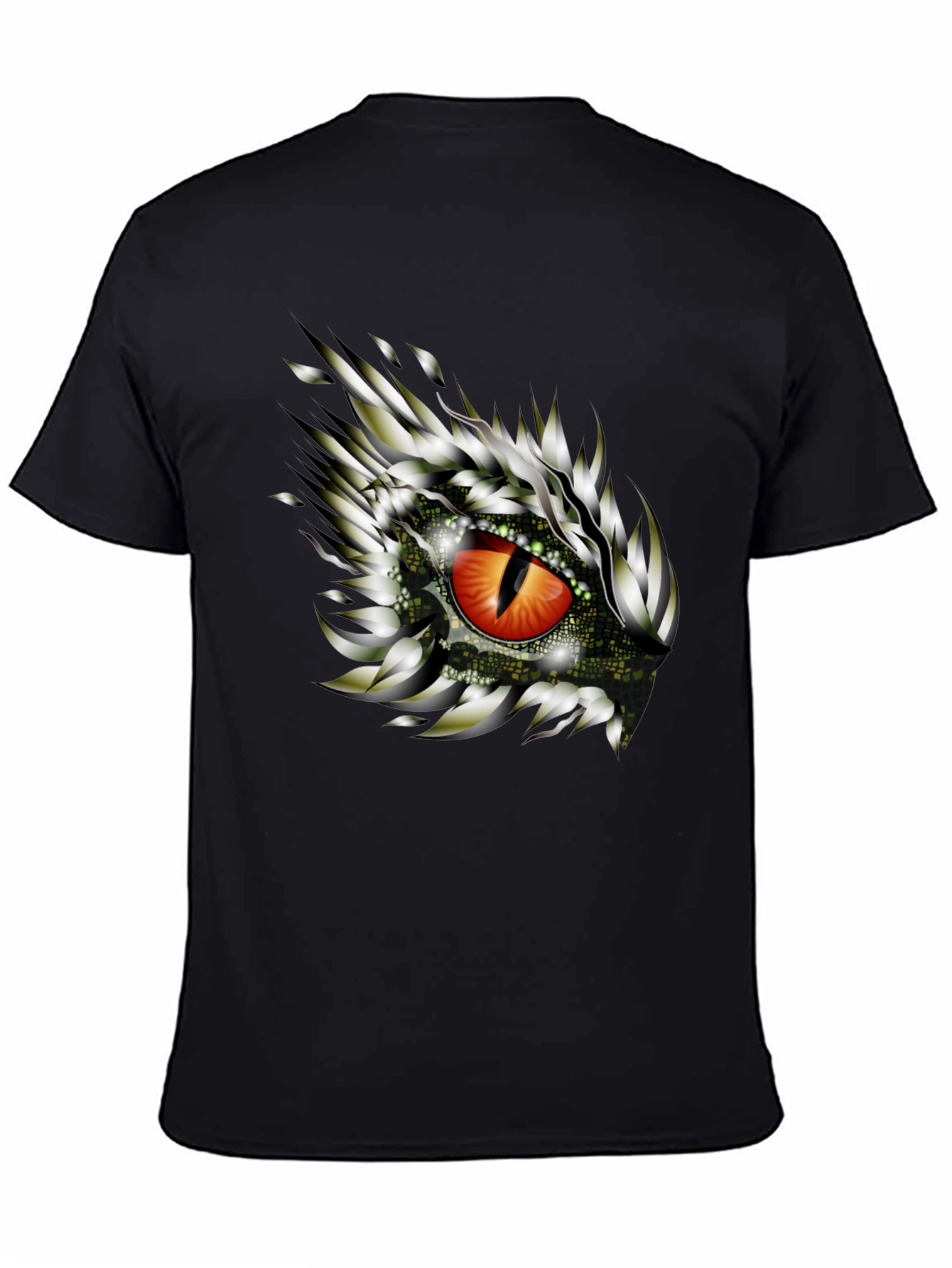 Black Dragon Eye Graphic Print Black T-Shirt view 4