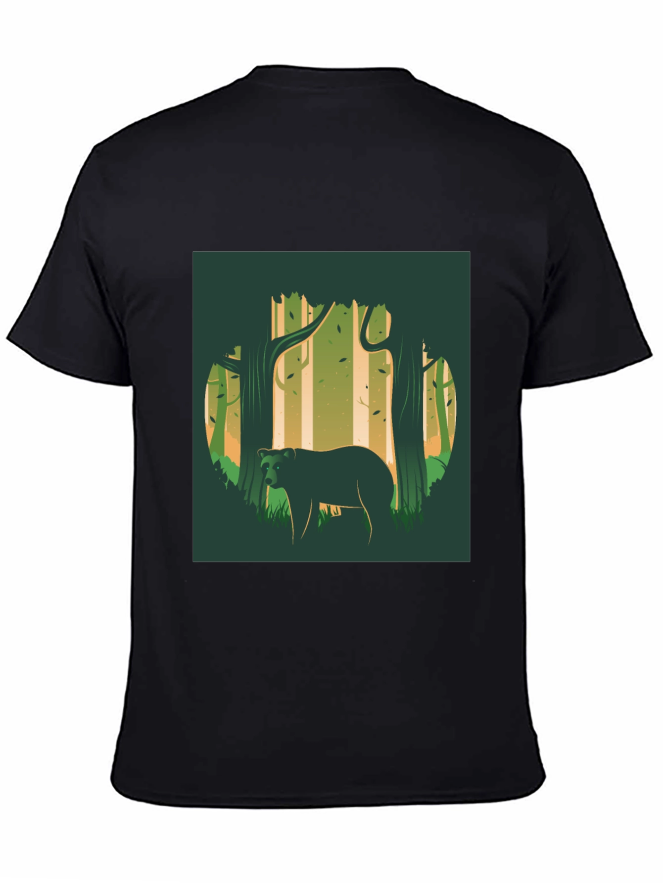Black Bear in Forest Graphic Tee - Nature Lover Shirt view 4